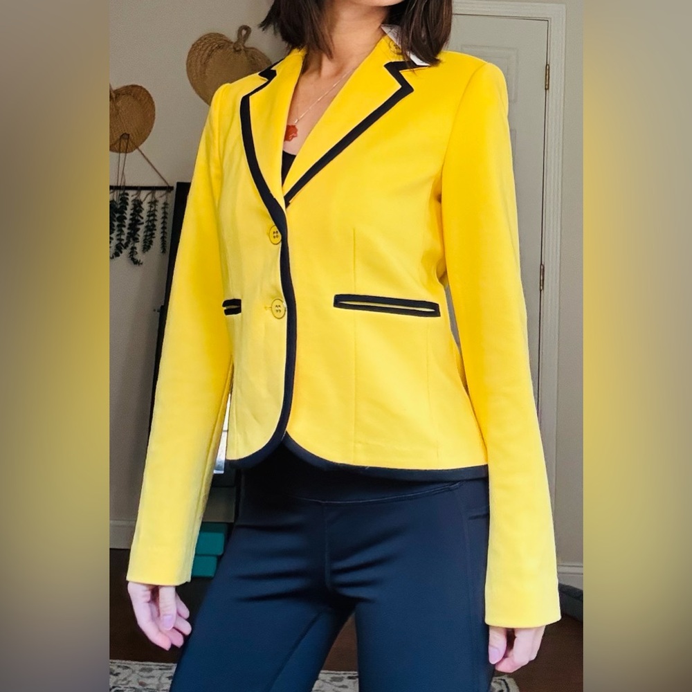 NY and Co Yellow Blazer with Black Trim NWT women’s XS